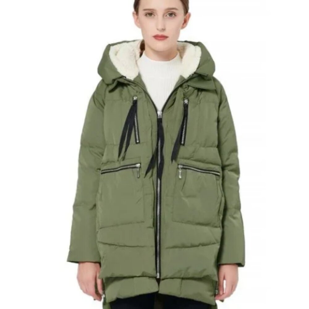 Orolay Green Jacket with Orange Lining - Picture 2 of 9